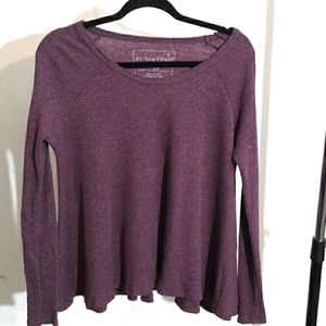 Free People Purple Long Skeeve Sweater Ribbed